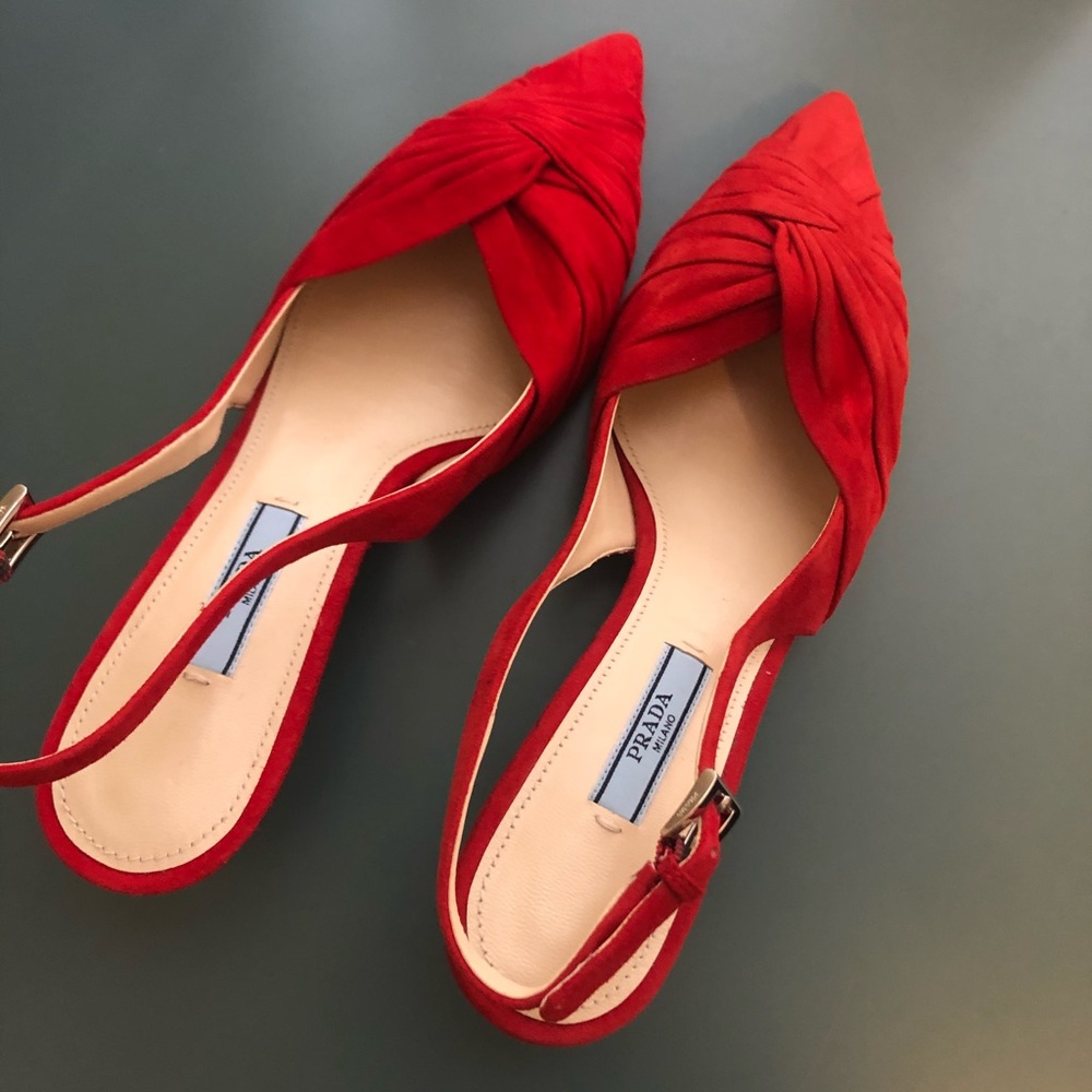 Prada Suede Twist 55mm Slingback Pumps - Picture 5 of 16